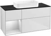 Тумба под раковину Villeroy & Boch Finion 120х50,1 см с подсветкой МДФ белый матовый лак/стекло черное матовое G702MTMT