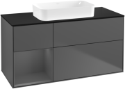 Тумба под раковину Villeroy & Boch Finion 120х50,1 см с подсветкой МДФ антрацит матовый лак/стекло черное матовое G702GKGK