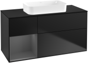 Тумба под раковину Villeroy & Boch Finion 120х50,1 см с подсветкой МДФ черный матовый лак/стекло черное матовое G702GKPD