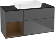 Тумба под раковину Villeroy & Boch Finion 120х50,1 см с подсветкой МДФ антрацит матовый лак/стекло черное матовое G702GNGK