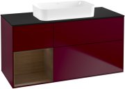 Тумба под раковину Villeroy & Boch Finion 120х50,1 см с подсветкой МДФ пион матовый лак/стекло черное матовое G702GNHB