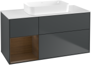 Тумба под раковину Villeroy & Boch Finion 120х50,1 см с подсветкой МДФ темно-синий матовый лак/стекло белое матовое G701GNHG