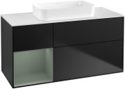 Тумба під раковину Villeroy & Boch Finion 120х50,1 см із підсвічуванням МДФ чорний матовий лак/скло біле матове G701GMPD