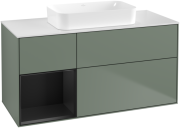 Тумба под раковину Villeroy & Boch Finion 120х50,1 см с подсветкой МДФ оливковый матовый лак/стекло белое матовое G701PDGM