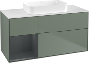 Тумба под раковину Villeroy & Boch Finion 120х50,1 см с подсветкой МДФ оливковый матовый лак/стекло белое матовое G701HGGM