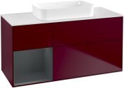 Тумба под раковину Villeroy & Boch Finion 120х50,1 см с подсветкой МДФ пион матовый лак/стекло белое матовое G701HGHB