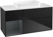 Тумба под раковину Villeroy & Boch Finion 120х50,1 см с подсветкой МДФ черный матовый лак/стекло белое матовое G701HGPD