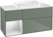 Тумба под раковину Villeroy & Boch Finion 120х50,1 см с подсветкой МДФ оливковый матовый лак/стекло белое матовое G701MTGM