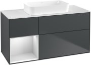 Тумба под раковину Villeroy & Boch Finion 120х50,1 см с подсветкой МДФ темно-синий матовый лак/стекло белое матовое G701MTHG