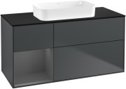 Тумба под раковину Villeroy & Boch Finion 120х50,1 см с подсветкой МДФ темно-синий матовый лак/стекло черное матовое G702GKHG