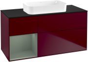 Тумба под раковину Villeroy & Boch Finion 120х50,1 см с подсветкой МДФ пион матовый лак/стекло черное матовое G702GMHB