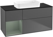 Тумба под раковину Villeroy & Boch Finion 120х50,1 см с подсветкой МДФ антрацит матовый лак/стекло черное матовое G702GMGK