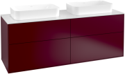 Тумба под раковину Villeroy & Boch Finion 160х50,1 см МДФ пион матовый лак/стекло белое матовое F72100HB
