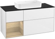 Тумба под раковину Villeroy & Boch Finion 120х50,1 см с подсветкой МДФ глянцевый белый лак/стекло черное матовое G702PCGF