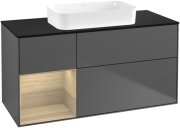 Тумба під раковину Villeroy & Boch Finion 120х50,1 см з підсвічуванням антрацит матовий лак/скло чорне матове G702PCGK