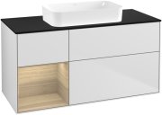 Тумба под раковину Villeroy & Boch Finion 120х50,1 см с подсветкой МДФ белый матовый лак/стекло черное матовое G702PCMT