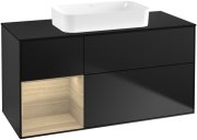 Тумба під раковину Villeroy & Boch Finion 120х50,1 см з підсвічуванням МДФ чорний матовий лак/скло чорне матове G702PCPD