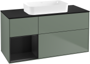 Тумба под раковину Villeroy & Boch Finion 120х50,1 см с подсветкой МДФ оливковый матовый лак/стекло черное матовое G702PDGM