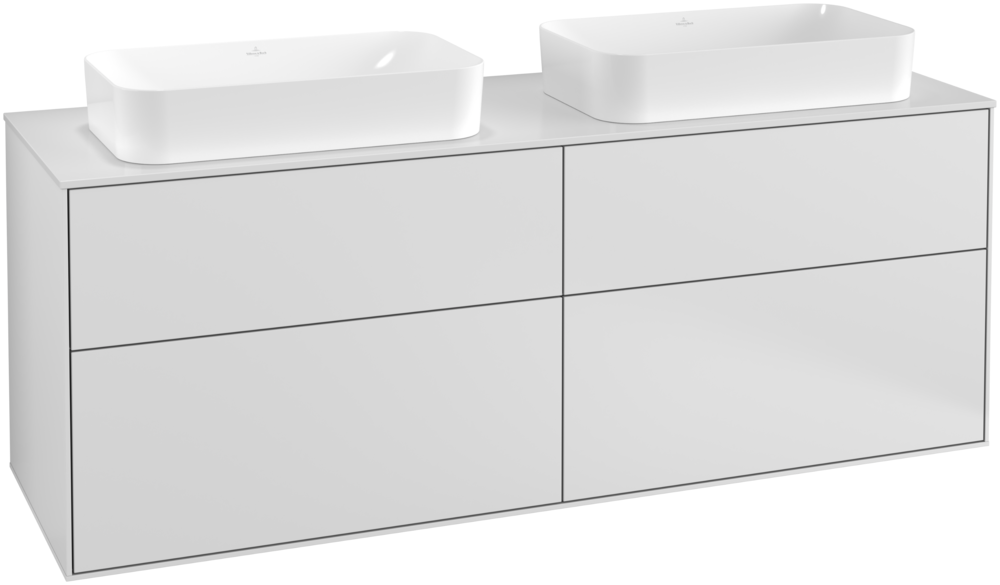 Тумба под раковину Villeroy & Boch Finion 160х50,1 см МДФ белый матовый лак/стекло белое матовое F72100MT