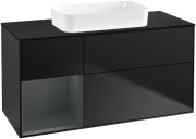 Тумба під раковину Villeroy & Boch Finion 120х50,1 см з підсвічуванням МДФ чорний матовий лак/скло чорне матове G702HGPD