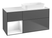 Тумба под раковину Villeroy & Boch Finion 120х50,1 см с подсветкой МДФ антрацит матовый лак/стекло белое матовое F681GFGK