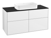 Тумба під раковину Villeroy & Boch Finion 120х50,1 см із підсвічуванням МДФ білий глянсовий лак/скло чорне матове G67200GF