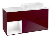 Тумба під раковину Villeroy & Boch Finion 120х50,1 см із підсвічуванням МДФ півонія матовий лак/скло біле матове F681GFHB