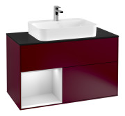 Тумба під раковину Villeroy & Boch Finion 100х50,1 см з підсвічуванням МДФ півонія матовий лак/скло біле матове G362MTHB