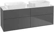 Тумба під раковину Villeroy & Boch Finion 160х50,1 см із підсвічуванням МДФ антрацит матовий лак/скло біле матове G72100GK