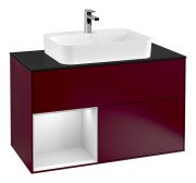 Тумба під раковину Villeroy & Boch Finion 100х50,1 см з підсвічуванням МДФ півонія матовий лак/скло біле матове G362MTHB