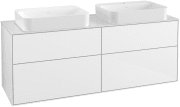 Тумба під раковину Villeroy & Boch Finion 160х50,1 см з підсвіткою МДФ білий глянцевий лак/скло біле матове G72100GF
