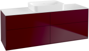  	Тумба под раковину Villeroy & Boch Finion 160х50,1 см с подсветкой МДФ пион матовый лак/стекло белое матовое G73100HB