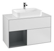 Тумба под раковину Villeroy & Boch Finion 100х50,1 см с подсветкой МДФ белый матовый лак/стекло белое матовое G361HGMT