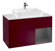 Тумба под раковину Villeroy & Boch Finion 100х50,1 см с подсветкой МДФ пион матовый лак/стекло белое матовое F371GKHB