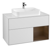 Тумба под раковину Villeroy & Boch Finion 100х50,1 см с подсветкой МДФ белый матовый лак/стекло белое матовое F371GNMT