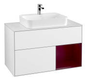 Тумба под раковину Villeroy & Boch Finion 100х50,1 см с подсветкой МДФ глянцевый белый лак/стекло белое матовое F371HBGF