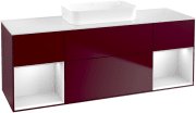 Тумба под раковину Villeroy & Boch Finion 160х50,1 см с подсветкой МДФ пион матовый лак/стекло белое матовое F741MTHB