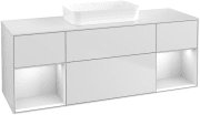 Тумба под раковину Villeroy & Boch Finion 160х50,1 см с подсветкой МДФ белый матовый лак/стекло белое матовое F741MTMT