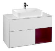 Тумба под раковину Villeroy & Boch Finion 100х50,1 см с подсветкой МДФ белый матовый лак/стекло белое матовое F371HBMT