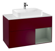 Тумба под раковину Villeroy & Boch Finion 100х50,1 см с подсветкой МДФ пион матовый лак/стекло белое матовое F371GMHB