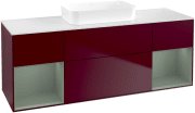 Тумба под раковину Villeroy & Boch Finion 160х50,1 см с подсветкой МДФ пион матовый лак/стекло белое матовое F741GMHB