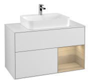 Тумба под раковину Villeroy & Boch Finion 100х50,1 см с подсветкой МДФ белый матовый лак/стекло белое матовое F371PCMT