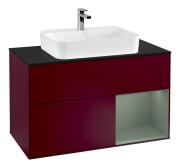 Тумба под раковину Villeroy & Boch Finion 100х50,1 см с подсветкой МДФ пион матовый лак/стекло черное матовое F372GMHB