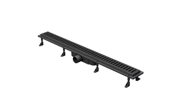 Желоб водосточный Koller Pool Aqua 70 см с решеткой Line ABS-пластик/нержавеющая сталь черный AQLMB0700