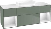 Тумба под раковину Villeroy & Boch Finion 160х50,1 см с подсветкой МДФ оливковый матовый лак/стекло белое матовое F741MTGM