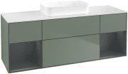 Тумба под раковину Villeroy & Boch Finion 160х50,1 см с подсветкой МДФ оливковый матовый лак/стекло белое матовое F741HGGM