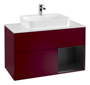 Тумба под раковину Villeroy & Boch Finion 100х50,1 см с подсветкой МДФ пион матовый лак/стекло белое матовое G371PDHB