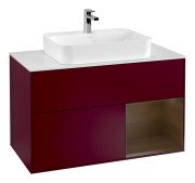 Тумба под раковину Villeroy & Boch Finion 100х50,1 см с подсветкой МДФ пион матовый лак/стекло белое матовое G371GNHB