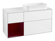 Тумба під раковину Villeroy & Boch Finion 120х50,1 см с подсветкой МДФ білий глянцевий лак/скло біле матове F681HBGF