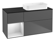 Тумба під раковину Villeroy & Boch Finion 120х50,1 см з підсвічуванням антрацит матовий лак/скло чорне матове F682MTGK